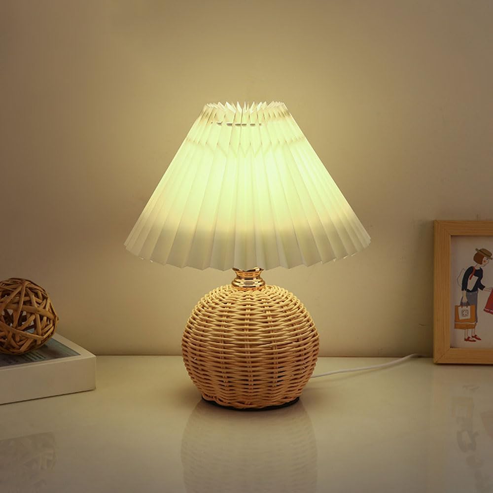Outdoor Furniture Rh - SCKDAY LED 주름 테이블 램프 라탄
