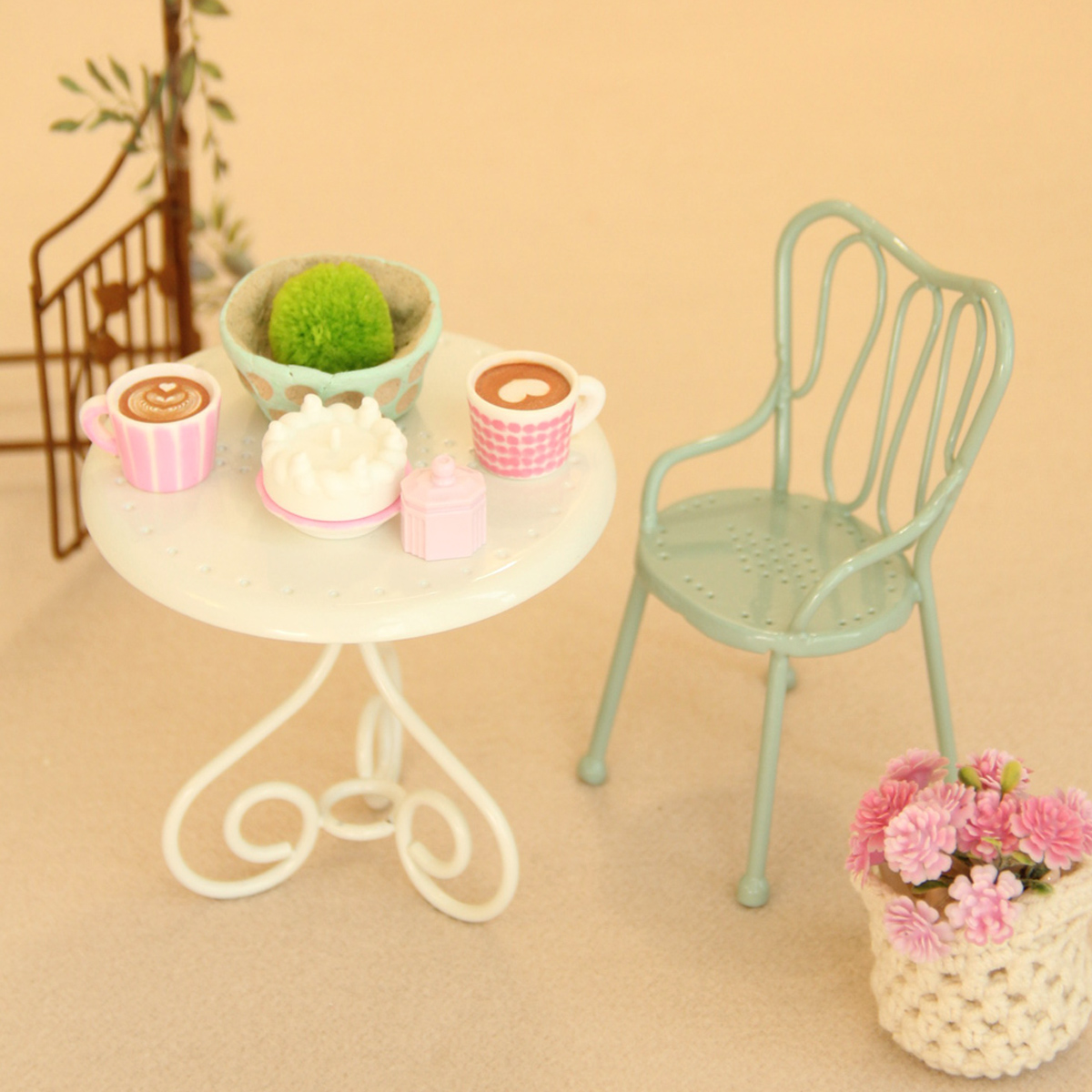 Outdoor Furniture Designer - 1:8/1:12 미니어처 철제 테이블과 의자 세트,