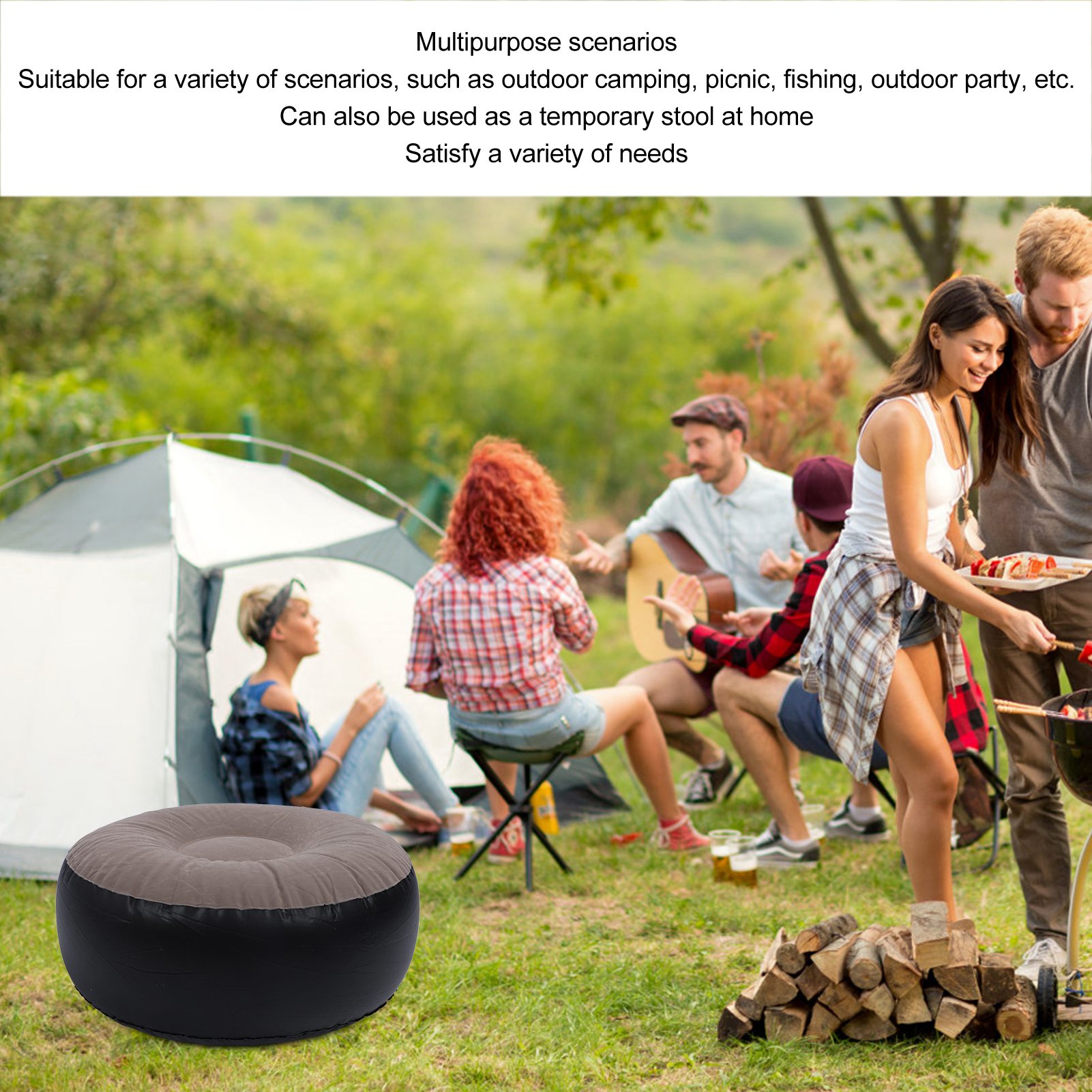 풍선형 플로킹 스툴 다목적 경량 휴대용 인체공학적 디자 - Outdoor Furniture Designer 리뷰 및 가격