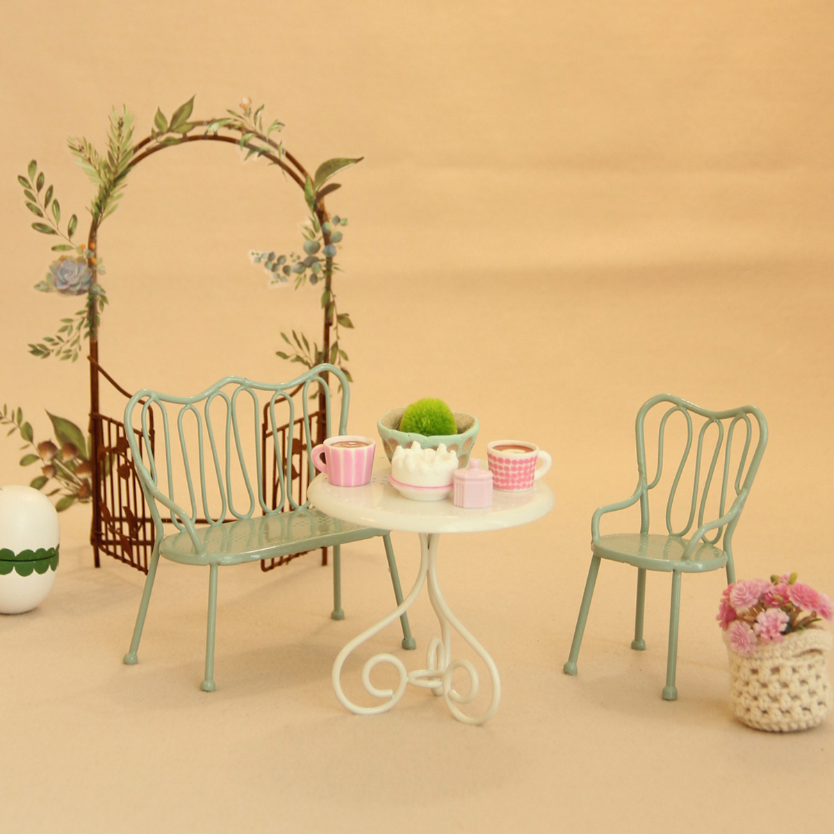 1:8/1:12 미니어처 철제 테이블과 의자 세트, 3 - Outdoor Furniture Designer 리뷰 및 가격