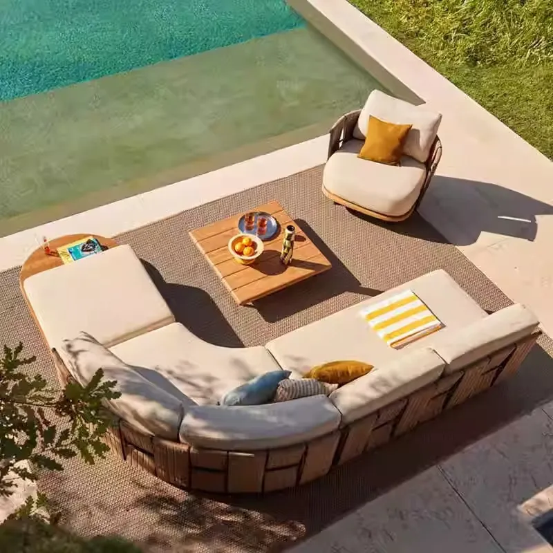 북유럽 스타일 야외 라탄 소파 빌라 마당 정원 선룸 디 - Outdoor Furniture Designer 리뷰 및 가격