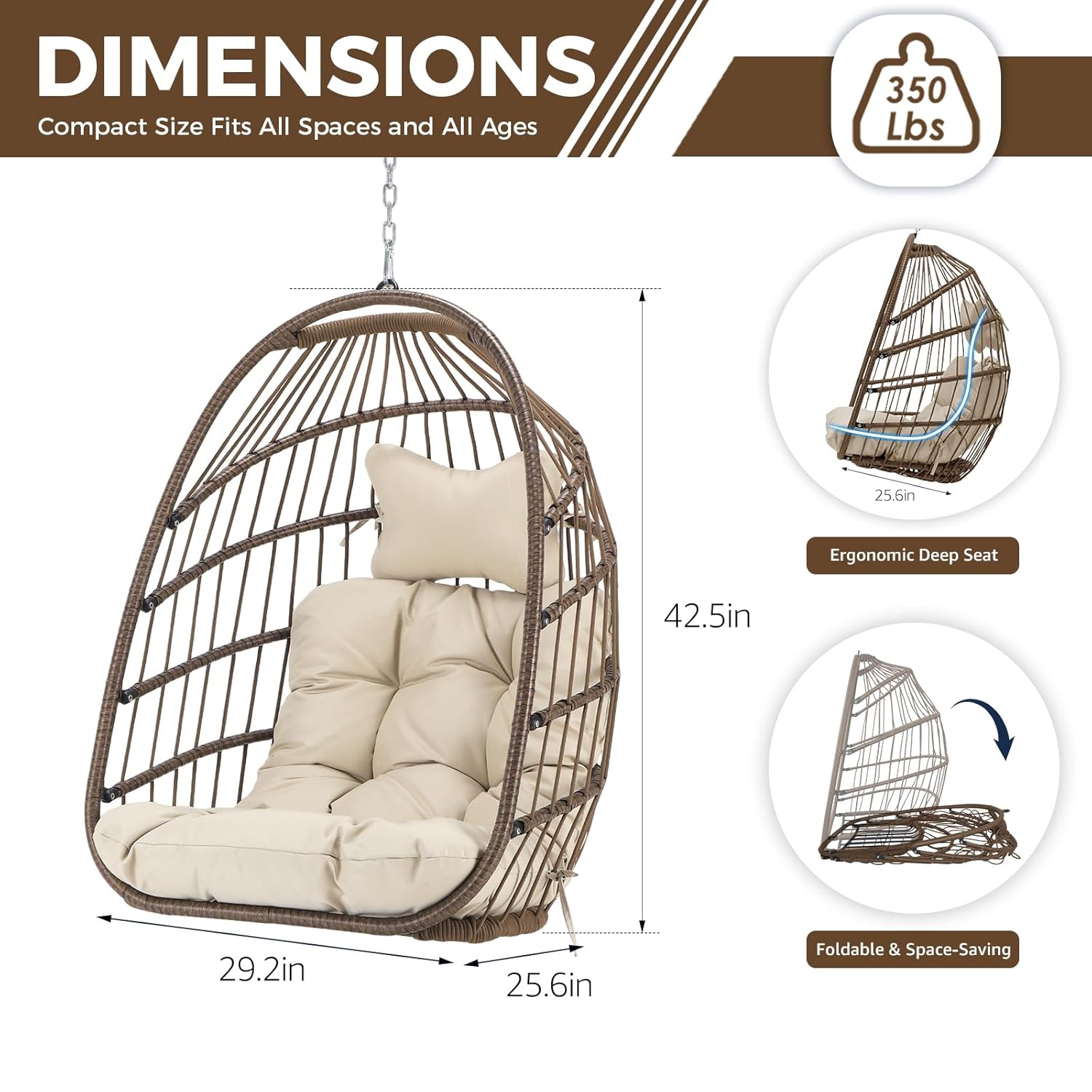스탠드 없는 야외용 행잉 에그 체어, 패딩 쿠션이 있는 - Outdoor Furniture Rh 리뷰 및 가격