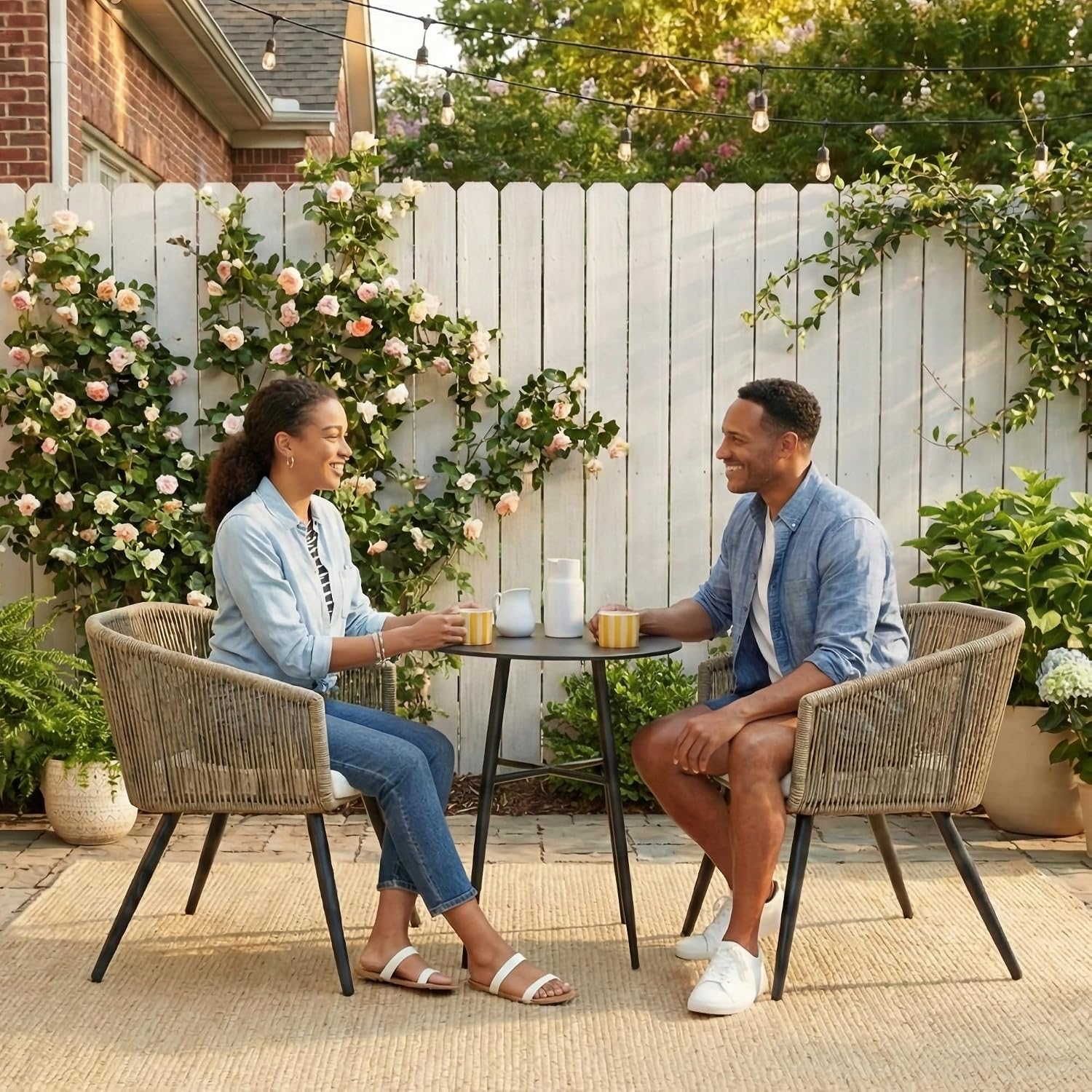 야외용 라탄 파티오 식사용 의자, 직조 디자인과 견고한 - Outdoor Furniture Designer 리뷰 및 가격