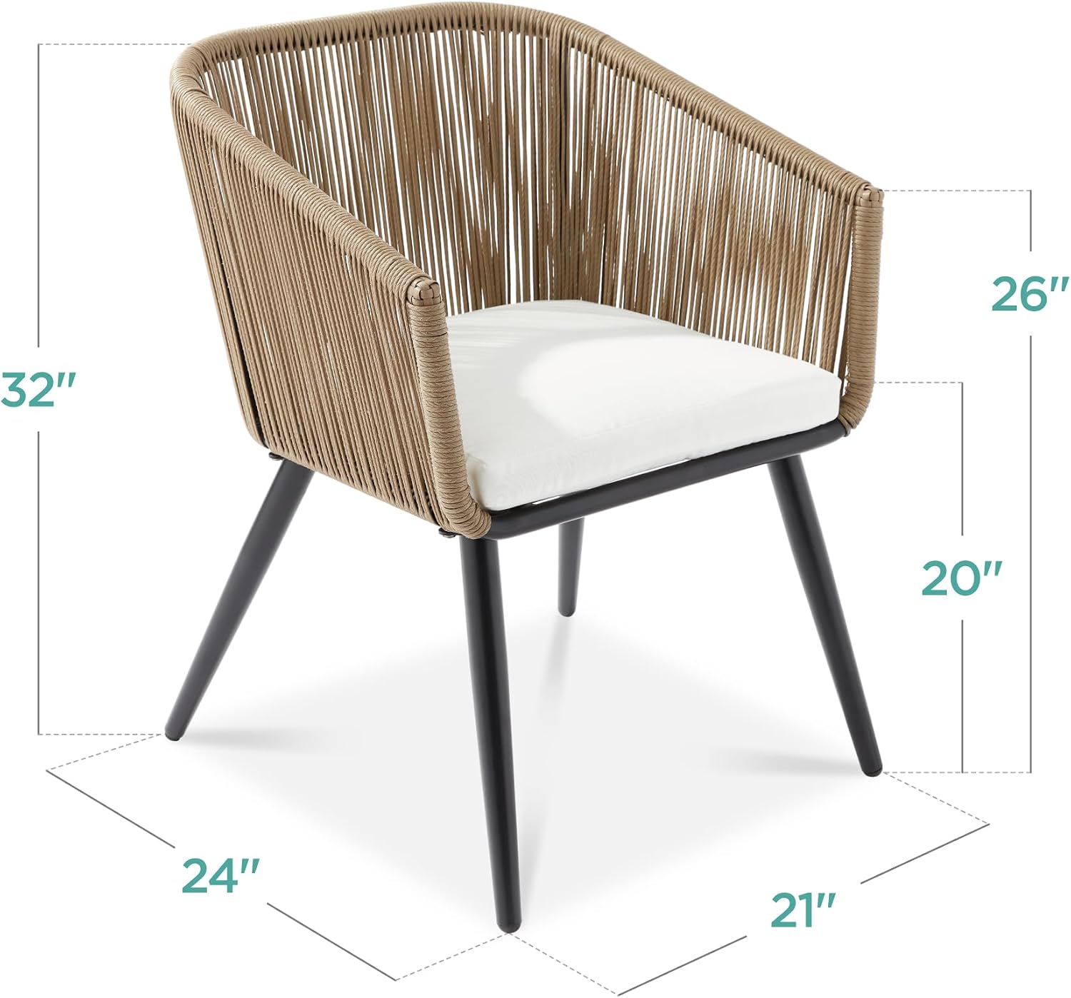 야외용 라탄 파티오 식사용 의자, 직조 디자인과 견고한 - Outdoor Furniture Designer 리뷰 및 가격