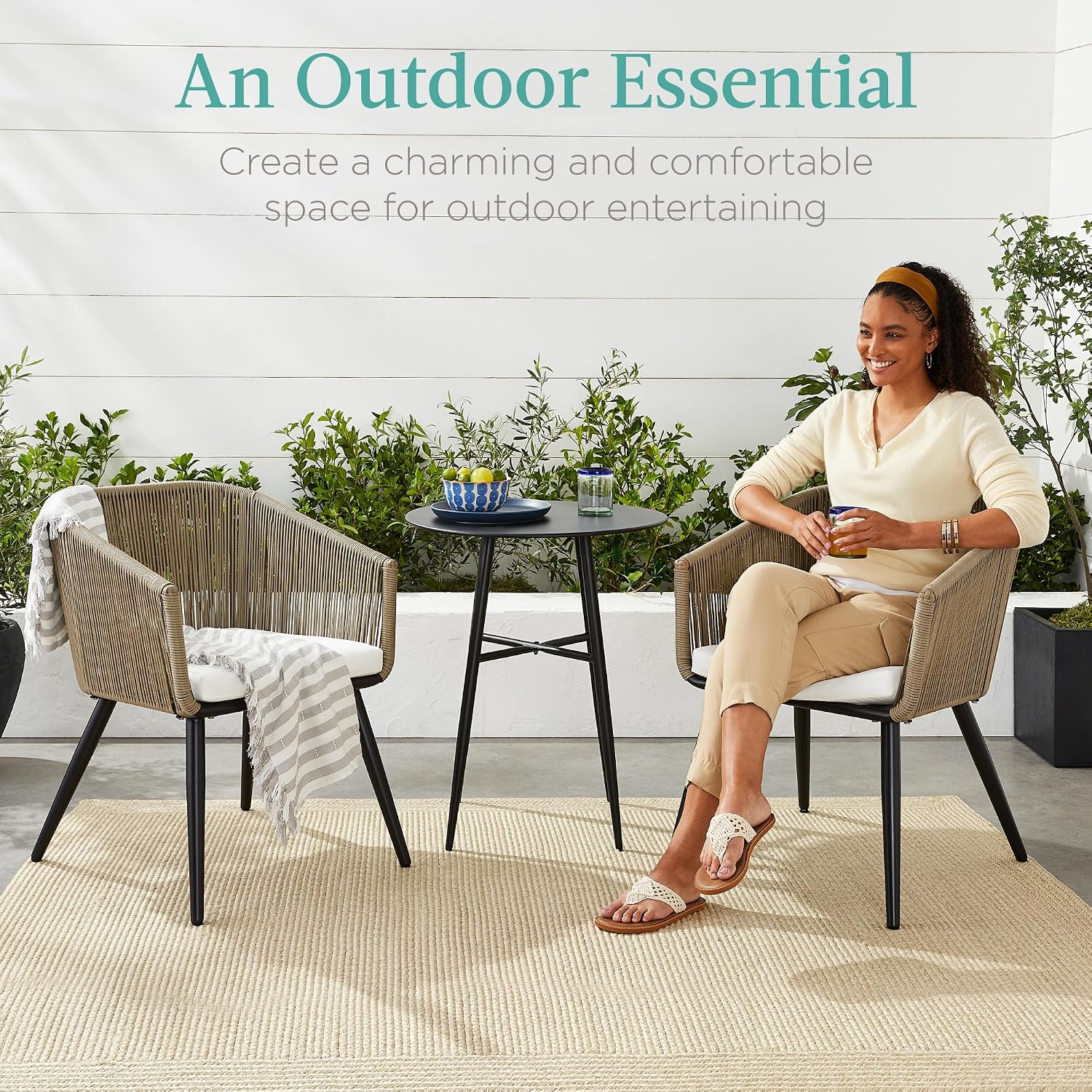 야외용 라탄 파티오 식사용 의자, 직조 디자인과 견고한 - Outdoor Furniture Designer 리뷰 및 가격