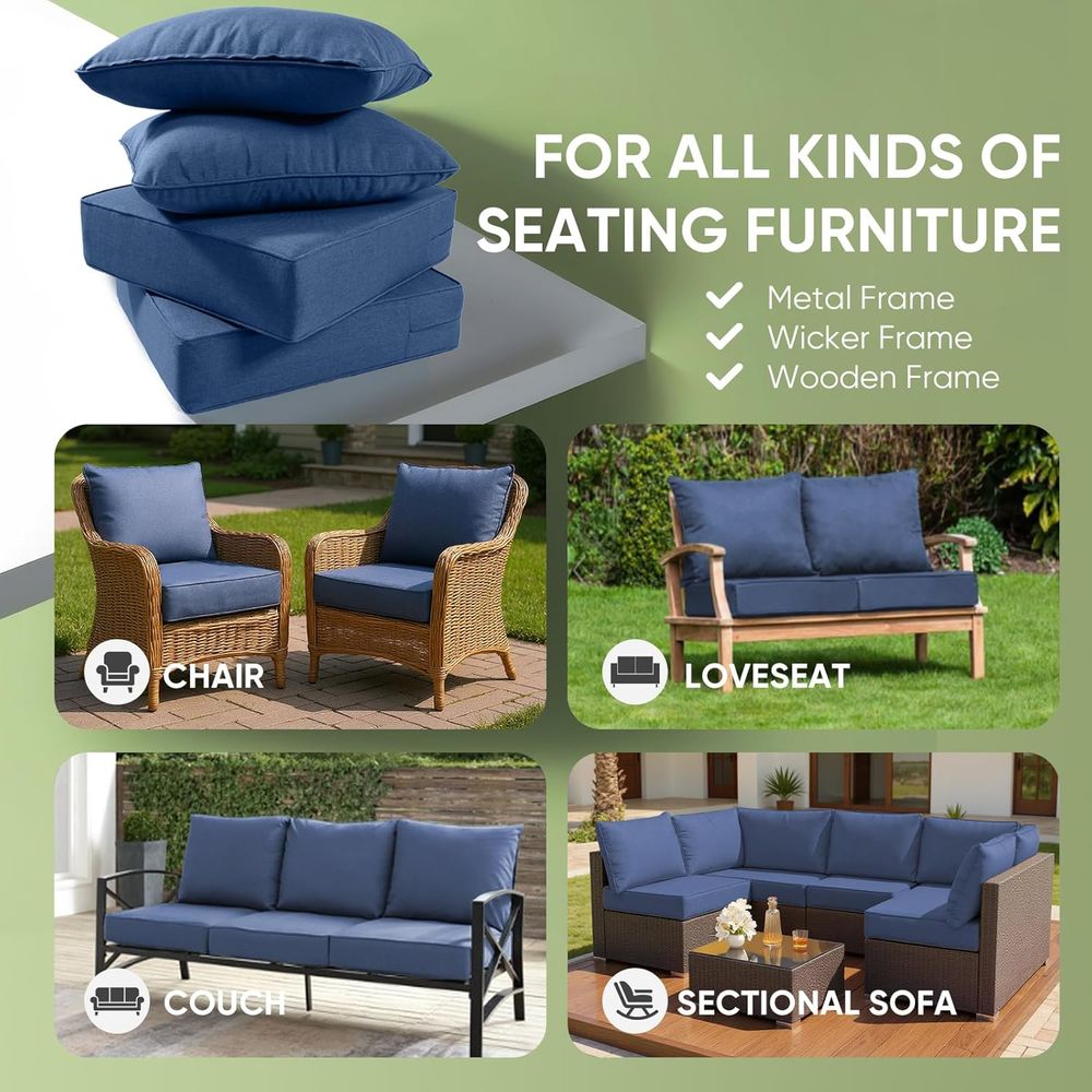 야외용 가구 쿠션, 6인치 두께의 방수 시트 쿠션, 2 - Outdoor Furniture For Patio 리뷰 및 가격